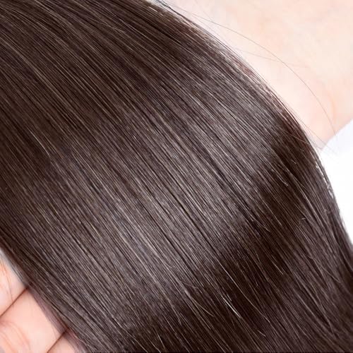 Color #4 Straight Weave Bundles Human Hair Dark Brown Bundles Chocolate Color 4# Deep Brown Straight Bundles Human Hair Brazilian Human Hair Extensions 22 24 26 Inch