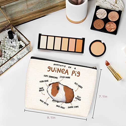 Wenboco Guinea Pig Makeup Bag Pig Gifts Guinea Pigs Lover Gift Hamster Zipper Pouch Bag Gift Birthday Christmas Gifts for Animal Lovers Friends