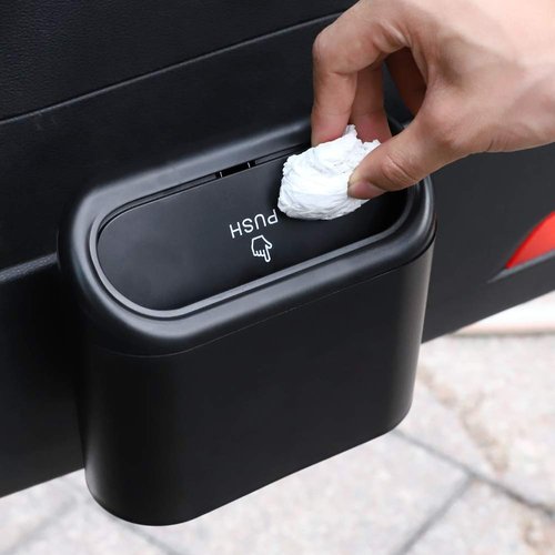 Accmor Car Trash Can with Lid, 2 Pack Leakproof Mini Vehicle Garbage Organizer Bin with 60 Pcs Trash Bag, Auto Dustbin Accessories for Car, SUV, Truck Interior