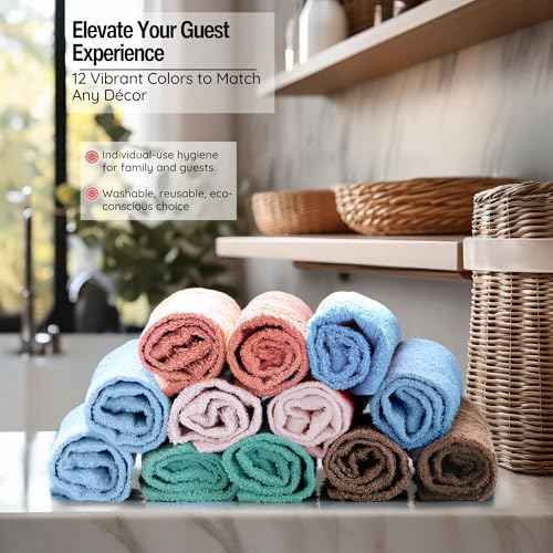 Luxurious Washcloths ? Set of 12 ? Size 13¡± x 13¡± ? Thick Loop Pile Washcloth ? Absorbent and Soft 100% Ring-Spun Cotton Wash Cloth ? Lint Free Face Towel ? Wash Cloths Perfect for Bathroom