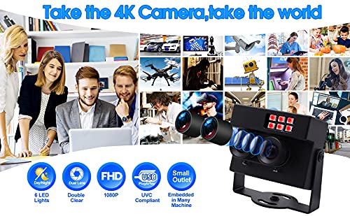 1080P USB Camera Dual Lens Day Night Vision Webcam with IR LED for Computer and Raspberry Pi WDR PC Camera Mini UVC USB2.0 Web Camera Auto IR Infrared USB Security Camera HD AR0230 USB with Camera
