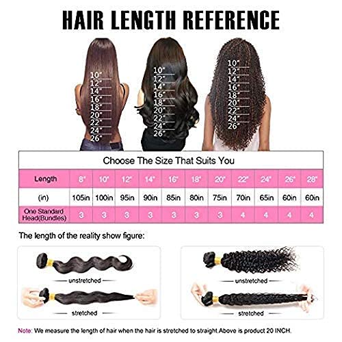 Body Wave Bundles Human Hair (20 22 24Inch) 10A Brazilian Human Hair Bundles Body Wave 3 Bundles 100% Unprocessed Brazilian Virgin Hair Body Wave 3 Bundles Human Hair Extensions Natural Black Color