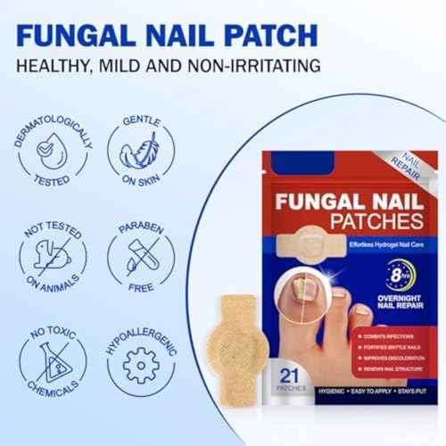 Fungal Nail Patches for Toenails, 42pcs/box Nail Health Care Patches, Overnight Toe Nail Treatments for Damaged Nails Foot Nails Repair and Care (2)