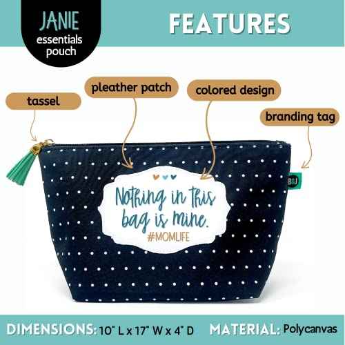 Brooke & Jess Designs Mom Life Funny Pouch Gifts for Women Dotted Makeup Bags Cosmetic Bag Travel Toiletry Makeup Pouch Bag with Zipper Best Birthday Just Because Gifts