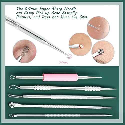 Blackhead Remover Tools, 16 PCS Pimple Popper Tool Kit, Acne Blackhead Tools for Blemish, 410 Premium Professional Stainless Acne Pimple Extractor Tool with Metal Box