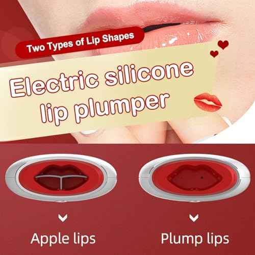 Electric Lip Vacuum Plumper Bigger Lip Safe Lip Plumping Device Lip Enhancer Suction One Button to Switch Between Three Gears-Black