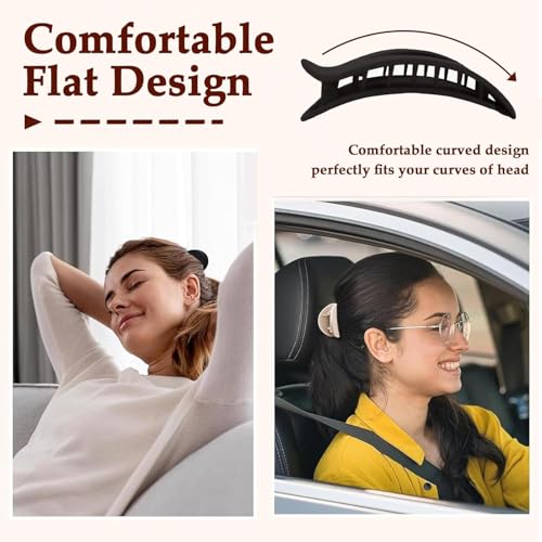 8 PCS Flat Hair Clips for Women, French Design Flat Hair Claw Clips, Strong Hold Matte Hair Barrettes for Women Thin Hair, Duck Billed Hair Clips for Daily Styling Christmas Gifts