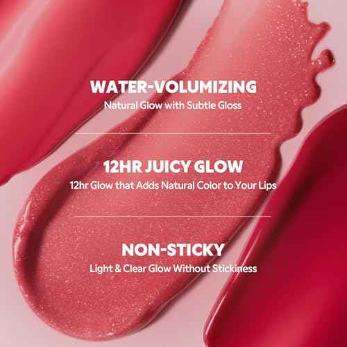 TIRTIR [*Mini Size Waterism Tinted Lip Gloss #25 Nutty Pink, 0.06 Fl Oz ? Kiss Ready Lipgloss, 12H Long Lasting Non Sticky Natural Tinted Glow Korean Multiuse Cheek and Lip Tint for Women gift