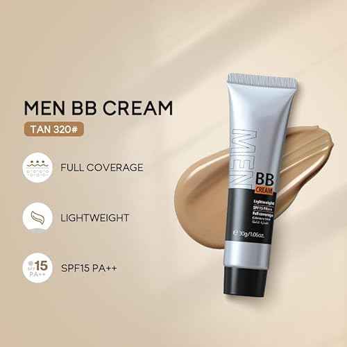 AKARY Hydrating Men BB Cream SPF 15 PA++, Full-Coverage Foundation&Concealer, Mens Face Moisturizer Cream Evens Skin Tone, Oil Control and Cover Flaws, Natural Finish for All Skin Types, Natural 240