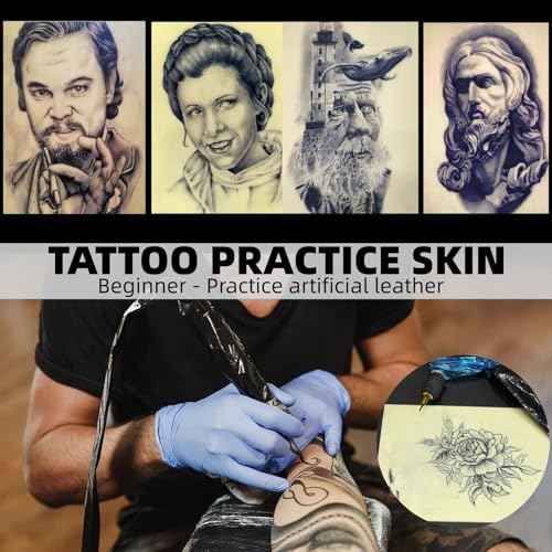 3mm Tattoo Practice Skin, 12x8 inch Double-Sided Thickened Blank Eyebrow Tattoo Fake Skin, Blank practice skin is ideal for beginners and tattoo artists