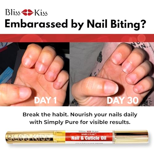 Bliss Kiss | 1 Fragrance Free | Nail Oil Cuticle Pen w/Vitamin E & Jojoba?Nail Strengthener Nail Growth Serum for Brittle Peeling Breaking Thin Nails