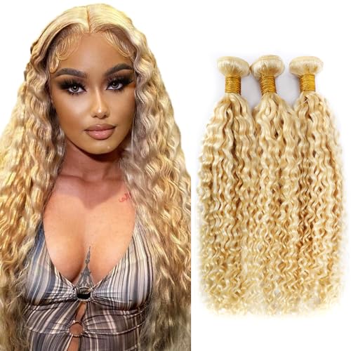 Highlight Bundles Blonde Human Hair Bundles #27 Kinky Curly Bundle 24 26 28 inch Honey Blonde Human Hair Bundle