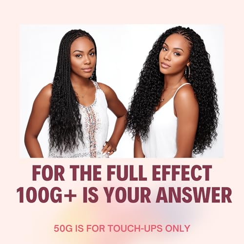 Human Braiding Hair, Pre-Divided Boho Braids Human Hair, Deep Wave Bulk Bohemian Hair Extensions for Braiding Knotless Wet and Wavy, 22 Inch, 3.5oz, Natural Color