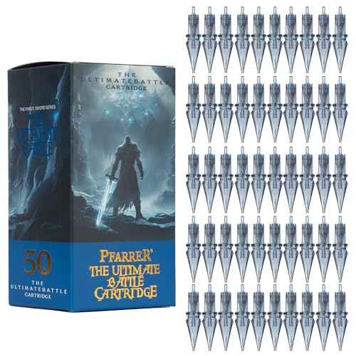 PFARRER Tattoo Cartridge Needles Assorted Bugpin Tattoo Needle Cartridge Assorted 50pcs (1003RL 1005RL 1007RL 1007RM 1009RM) Round Liner/Round Magnum 0.3mm RL+RM Tattoo Supplies EN01P-50KIT-Z