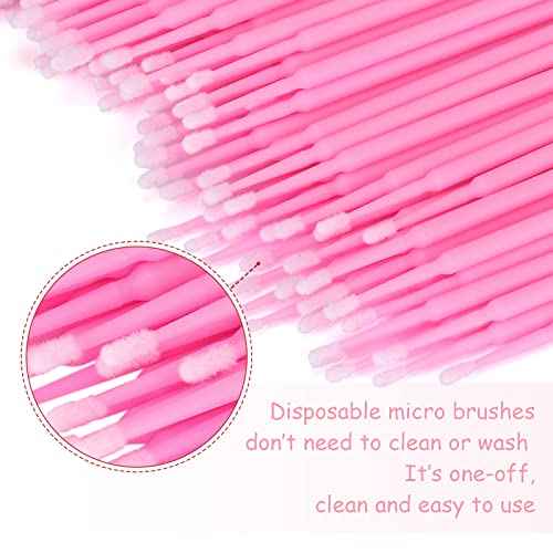G2PLUS 500PCS Cotton Swabs, Disposable Micro Applicators Brush for Makeup and Personal Care Cosmetic Brush, Micro Swabs for Eyelash Extensions, Nails, Eyeliner (Head Diameter: 2.0mm)