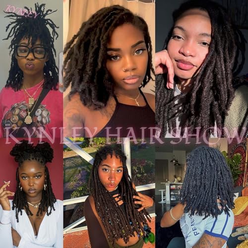 0.4cm & 0.6cm Width, 4-14 Inches10, 30, 60, 100 Strands Options 100% Real Human Hair Dreadlock Extensions for Men/Women/Kids, Handmade Permanent Loc Extension Bundles (0.4cm, 8inches, 60Strands)