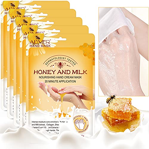 5 Pairs Hand Mask Gloves, Moisturizing & Repairing Treatment for Extra Dry & Rough Skin, Exfoliating Peeling Mask for Home Spa Care, Men & Women