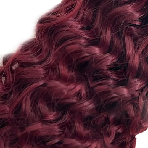 Augfst Brazilian Virgin Human Hair Bundles Burgundy 99J Water Wave Curly Human Hair Bundles 18 20 22 inch Unprocessed Brazilian Wine Red Quick Weave Hair for Black Women
