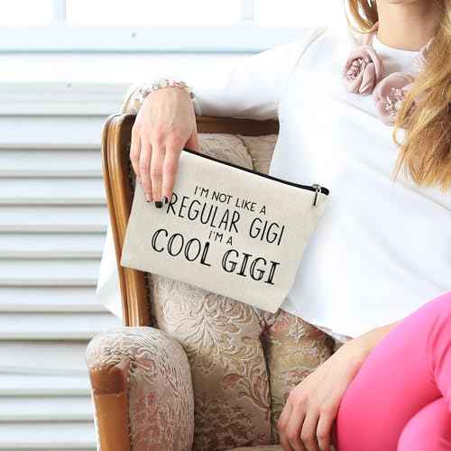 huester Gigi Gifts Makeup Bag, Gigi Gifts for Grandma Make Up Bag, Mothers Day Gifts for Gigi, Grandma Gifts, I¡¯m Cool Gigi Cosmetic Bag Travel Makeup Make Up Pouch Gifts for Gigi Grandma Purse
