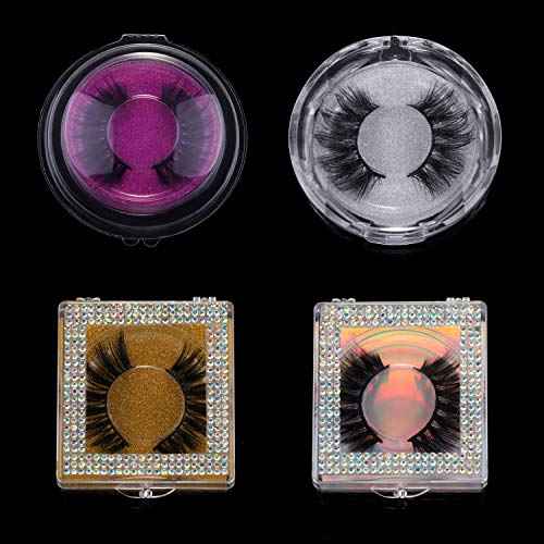 100 Pieces Round Eyelash Tray Holder Plastic Eye Lash Trays Lid for False Eyelash Storage Case Empty Holder Box Packaging Box Cosmetic Container (Transparent)