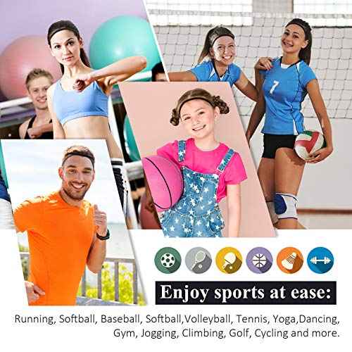 4 Pieces Elastic Sports Headbands Thick Non-Slip Hair Bands for Women and Men