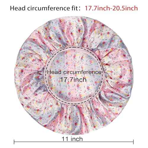 3 Pcs Bonnet for Kids, Kids Bonnets for Girls, Satin Silk Hair Bonnet for Sleeping, Soft Wide Band Sleep Cap for Curly Hair Braids for Teens Child Toddler