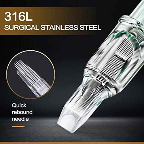 Tattoo Needles Cartridges - Yuelong 40pcs Tattoo Cartridges Needles Mixed Round Liner Shader Magnum 3RL 5RL 7RL 9RL 7RS 9RS 7RM 9RM Assorted Needles with Membrane for Tattoo Artist