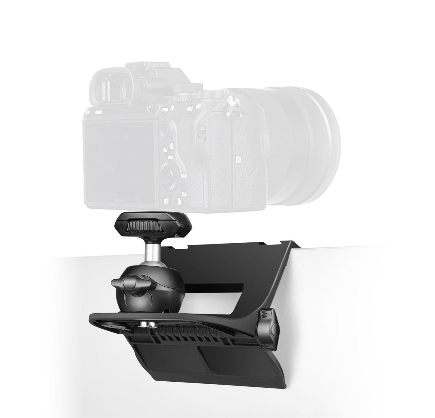 【CM01】 RAUBAY Monitor Top Camera Mount Clamp, Hanging Webcam Stand with 1/4" Screw, Suitable for Flat-Screen Monitors, for Live Stream, Video Conferencing, YouTube, TikTok, etc.