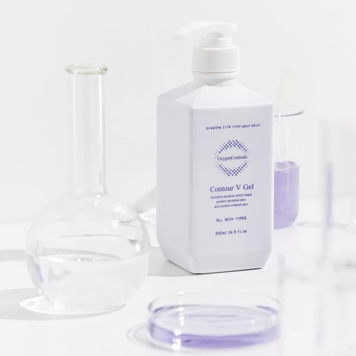 OxygenCeuticals Contour V Gel – Premium Azulene Calming Gel Serum with Sodium Guaiazulene Sulfonate, Centella & Herbal Extracts, Soothing & Hydrating Care for Sensitive Skin. 16.9 fl.oz (500ml)