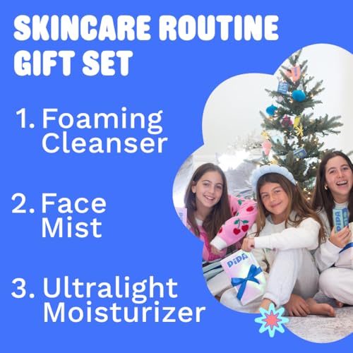 Pipa Skincare Start Young Bundle Gift Set | 3-Step Christmas Gift Skin Care Routine for Girls & Tweens 8 to 12 | Alcohol-Free & Safe | Includes Foam Face Cleanser, Face Moisturizer & Facial Mist