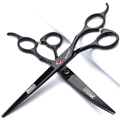 SHARONDS 6/7 Inch Professional 440C Hair Cutting Scissor Salon Hairdressing Thinning Shears Perfect for Barber and Home Use (7 in 3pc)
