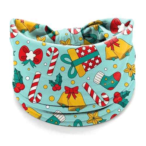 4Pcs Christmas Headbands for Women - Snowflake Santa Snowman Xmas Tree Holiday Hair Bands, Festive Gift Hair Accessories (HOHO)