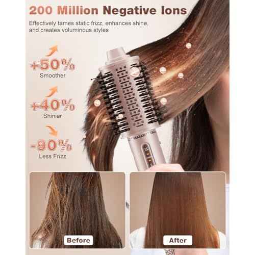 7MAGIC 7 in 1 Hair Styler & Hair Dryer Brush, 110,000 RPM High-Speed Blow Dryer with Negative Ions for Frizz-Free Styling Fast Drying Curling Volumizing Straightening, Hot Air Styler with Travel Case