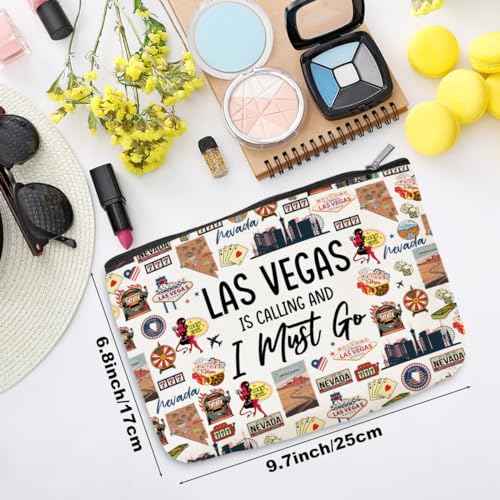 Las Vegas Cosmetic Bag Makeup Bag Las Vegas Lovers Gift Las Vegas Travel Souvenir Merch Vacation Friendship Gifts for Women Friends Sister Traveller Daughter Girls Trip Gifts Favors Christmas Birthday