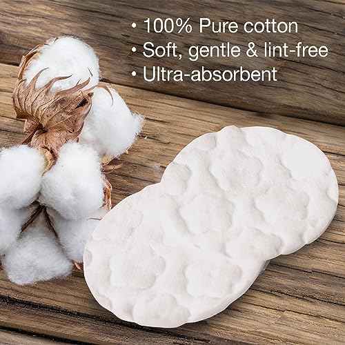 ForPro Professional Collection Premium Cotton Rounds, 100% Cotton, Non-Tearing, Lint-Free, for Cosmetic, Nail, and Personal Use, 2.25", Pack of 6, Counts 600