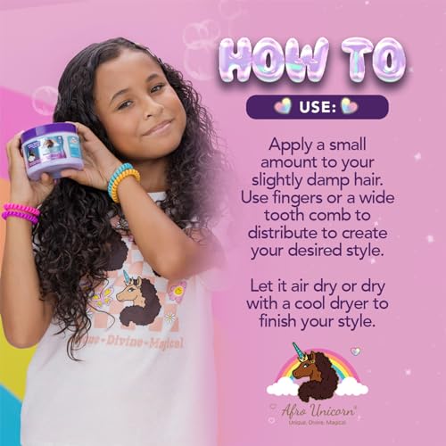 Afro Unicorn Curl Cream - Defining, Taming, and Softening Curly, Coily, and Wavy Hair Cream - Contains Coconut Oil - 3 Pack