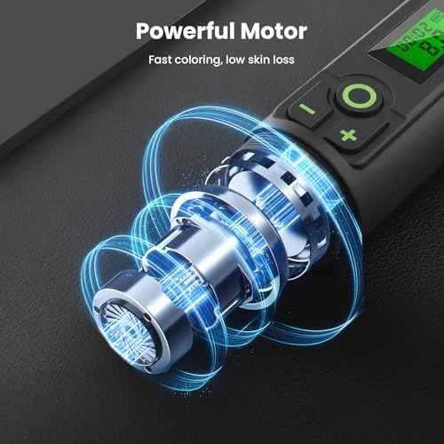 GEEKERA Wireless Tattoo Gun Machine, Rotary Cartridge Tattoo Pen Professional with 2000mAh Battery Supply, 6-8h Long Time, Powerful Motor, Large LCE Display, for Professionals and Beginners