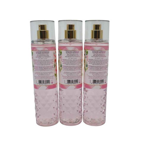 Bath & Body Works GINGHAM GORGEOUS Fine Fragrance Mist 8 fl oz – 3 pack Gift Set with a Red Bow for Holiday