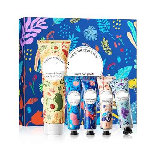 Christmas Lotion Hand Cream & Body Lotion Gift Set, Hand Cream Gift Set, Stocking Stuffers For Adults, Hydrating Hand Cream For Women, 4 Hand Cream With 1 Body Lotion, Moisturizing