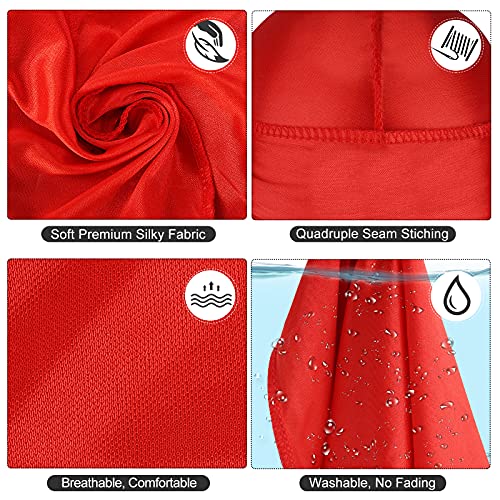 3PCS Silky Durags for Men Waves, Doo Rags Compression Caps for 360 540 720 Wavers, Ideal Gifts for Father's Day (Red, White, Black)