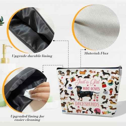 Funny Dachshund Makeup Bag, Dachshund Gift for Dachshund Lover, Dachshund Gifts for Women, Best Gift Idea for Dog Loves, Funny Birthday Christmas Gift For Pet Owner Sister Bestie Bff