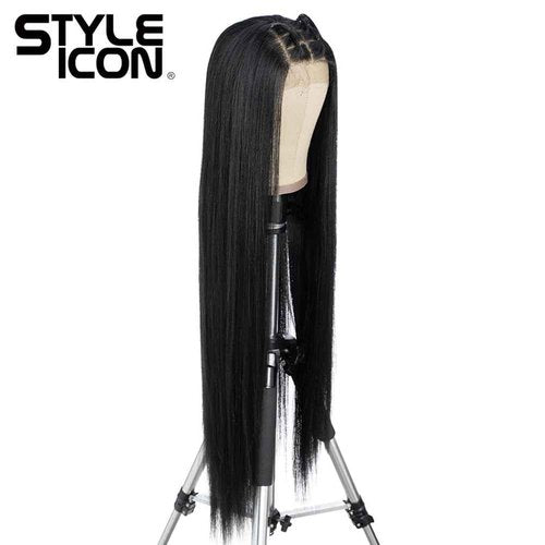 Style Icon 36” Super Long 13x4 Lace Wig Easy-360 Lace Frontal Wigs Free Part Lace Front Wigs with Baby Hair (36“, 1B)