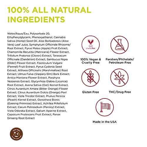 Hemp Seed Body Mist - 8 fl oz - Moisturizes, Invigorates & Protects Skin - With Hemp Seed Oil, Chamomile & Aloe Vera - Vegan, Cruelty Free