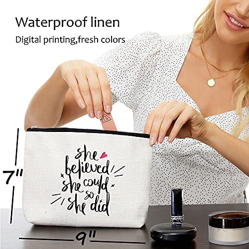 Graduation Gifts, Side by Side or Miles Apart Friends Gifts - Friend Long Distance Friendship Gifts for Women Toiletry bag - Birthday, Christmas Wine Gifts for BFF, Bestie, Girlfriends - Makeup Bag