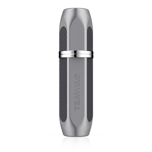 Travalo Vector Travel Perfume Atomizer with U-Change System - Leak-Proof and TSA Approved for Air Travel - Stylish Mini Perfume Refillable Bottle with Case - Silver 0.17oz