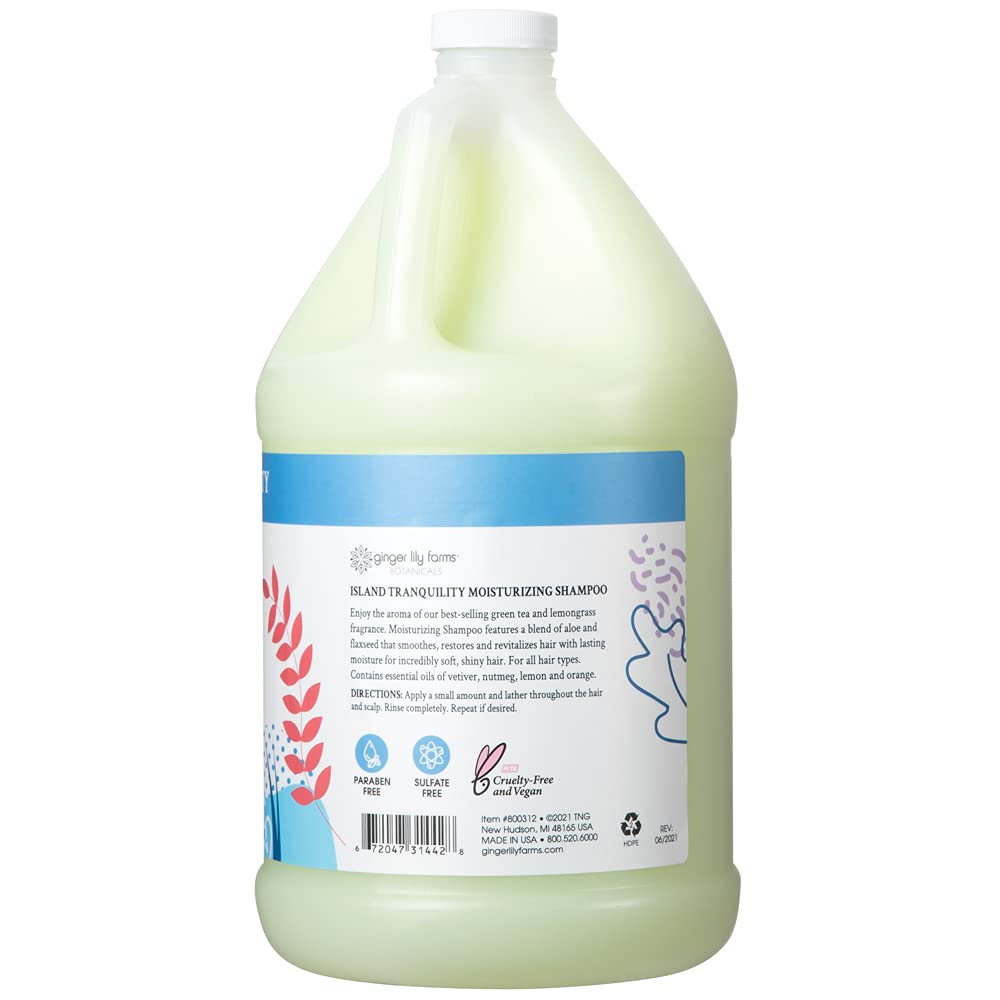 Ginger Lily Farms Botanicals Body Wash + Shampoo + Conditioner Bundle, Island Tranquility, 1 Gallon Each