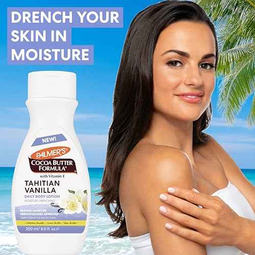 Palmer's Cocoa Butter Formula Tahitian Vanilla Body Lotion, 8.5 Oz, Daily Moisturizing Lotion for Dry Skin with Shea Butter & Vitamin E, Hydrates & Protects, Helps Provide 48-Hour Deep Moisture