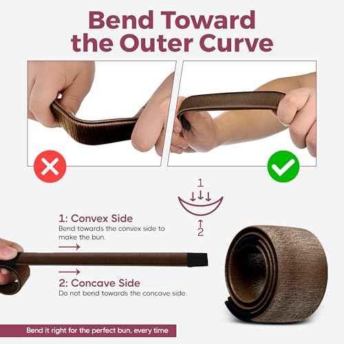 Women's Hair Bun Maker French Twist Hair Fold Wrap Snap by Andlane (1 Brown, 1 Light Brown)