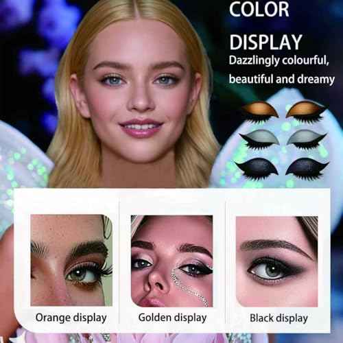 Lazy Eye Shadow Eyelash Patch, 2025 New Eyeshadow Eyelash Stickers, 3-in-1 Self-Adhesive Reusable Fast Eye Makeup Stickers with False Lashes, With False Eyelashes, Eyeshadow, Eyeliner(BLACK) (2PCS)