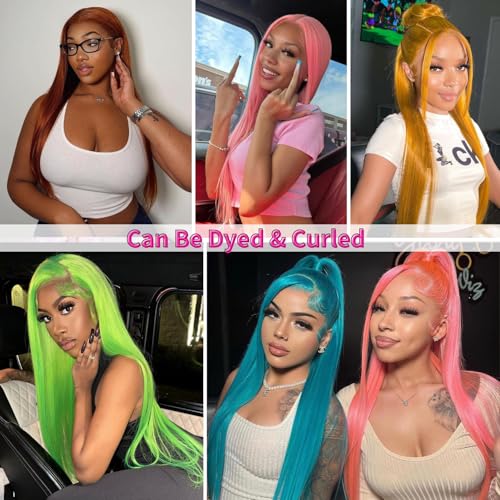 GZX 613 Lace Front Wig Human Hair 13X4 HD Transparent Straight Lace Front Wigs human hair 180% Density Pre Plucked with Baby Hair Blonde Glueless Wigs(20 Inch)
